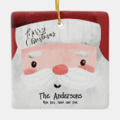 Gepersonaliseerde Kerstman Vrolijke Kerstfoto Keramisch Ornament (Voorkant)