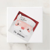 Gepersonaliseerde Kerstman Waterverf Kerst Bedankjes Labels (In situ)