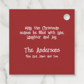 Gepersonaliseerde Kerstman Waterverf Kerst Bedankjes Labels (Achterkant)