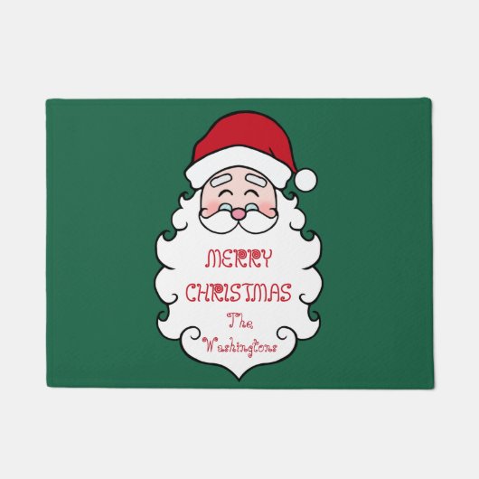 Gepersonaliseerde Kerstman Welkom Deurmat Rug (Voorkant)