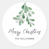 Gepersonaliseerde kerstmannetje ronde sticker (Voorkant)