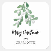 Gepersonaliseerde kerstmannetje vierkante sticker (Voorkant)