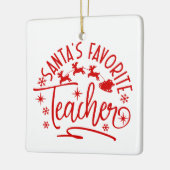 Gepersonaliseerde Kerstman's Favoriete Leraar Kers Keramisch Ornament (Links)