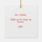 Gepersonaliseerde Kerstman's Favoriete Leraar Kers Keramisch Ornament (Achterkant)