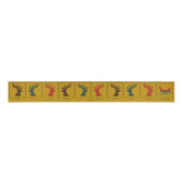 Gepersonaliseerde Kerstman's Sleigh & Reinders Ker Grosgrain Lint (Voorkant)