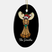 Gepersonaliseerde kerstmanse Cartoon Keramisch Ornament (Rechts)