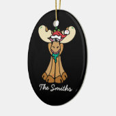 Gepersonaliseerde kerstmanse Cartoon Keramisch Ornament (Links)