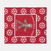 Gepersonaliseerde kerstmis 2020 Red Gingerbrood Ma Fleece Deken (Voorkant (Horizontaal))