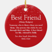 Gepersonaliseerde Kerstmis Beste Vriend Definitie Keramisch Ornament (Achterkant)