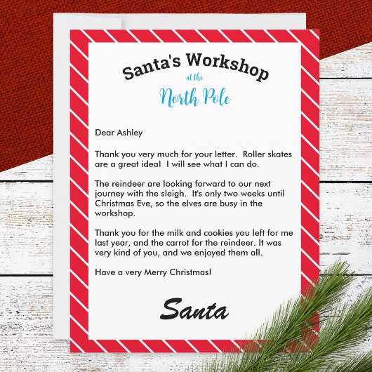 Gepersonaliseerde Kerstmis brief antwoord van de K