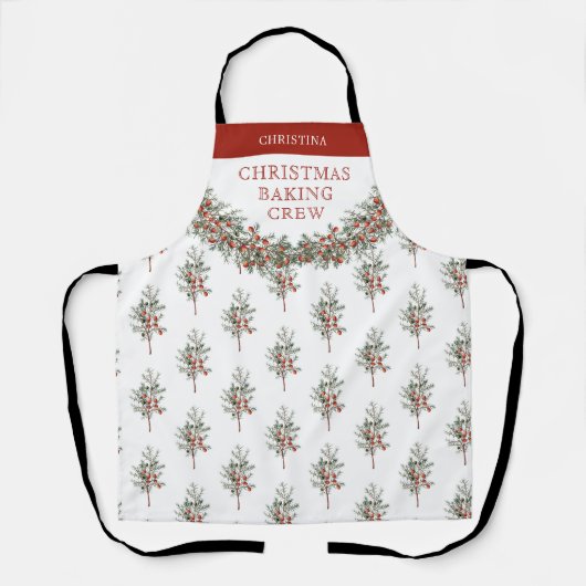 Gepersonaliseerde Kerstmis Cookie Baking Crew Cust Schort (Voorkant)