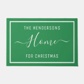 Gepersonaliseerde Kerstmis Groen Deurmat (Voorkant)