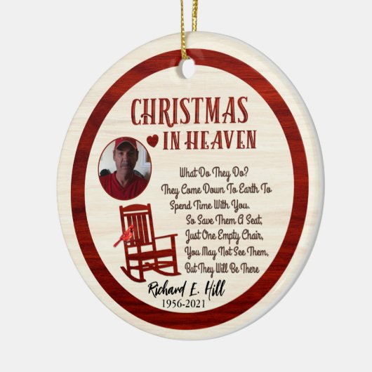 Gepersonaliseerde Kerstmis in de hemel Keramisch Ornament (Links)