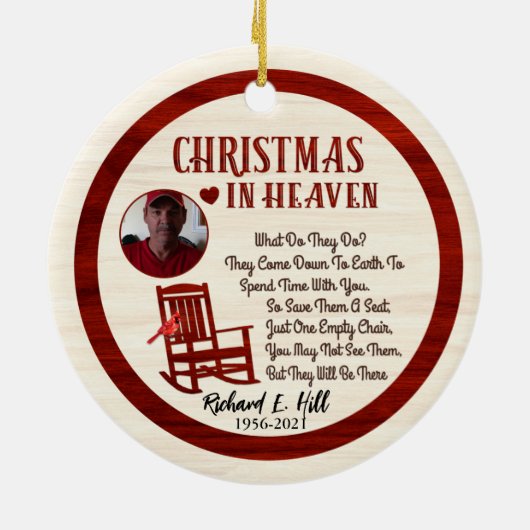 Gepersonaliseerde Kerstmis in de hemel Keramisch Ornament (Achterkant)