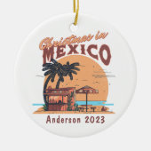 Gepersonaliseerde Kerstmis in Mexico Beach Vakanti Keramisch Ornament (Voorkant)