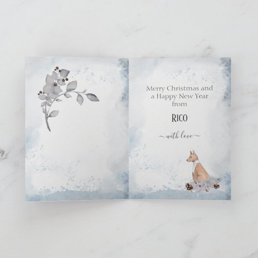Gepersonaliseerde Kerstmis in Podenco Andaluz mam Feestdagen Kaart (Binnen)