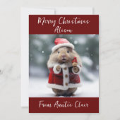 Gepersonaliseerde Kerstmis Kaart Santa Hamster (Voorkant)