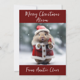 Gepersonaliseerde Kerstmis Kaart Santa Hamster