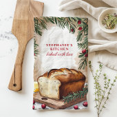 Gepersonaliseerde Kerstmis Landelijk Brood Theedoek