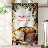 Gepersonaliseerde Kerstmis Landelijk Brood Theedoek