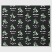 Gepersonaliseerde kerstmis met Mistletoe Cadeaupapier (Vlak)