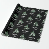Gepersonaliseerde kerstmis met Mistletoe Cadeaupapier (Uitgerold)