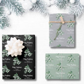 Gepersonaliseerde kerstmis met Mistletoe Inpakpapier Vel