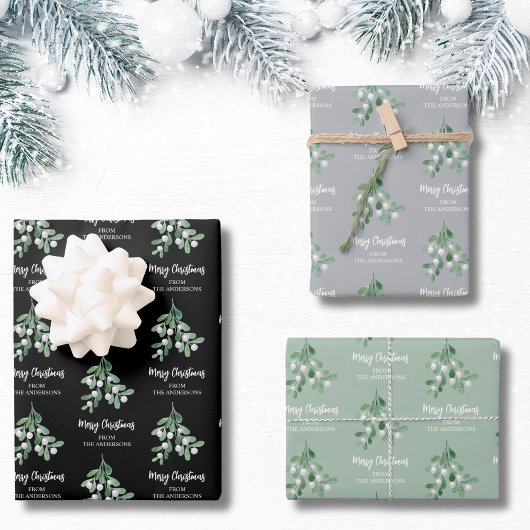 Gepersonaliseerde kerstmis met Mistletoe Inpakpapier Vel