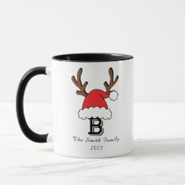 Gepersonaliseerde kerstmis met monogram mok