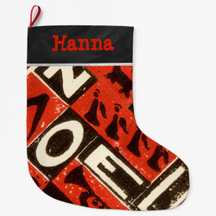 Gepersonaliseerde  Kerstmis met rode noel Grote Kerstsok