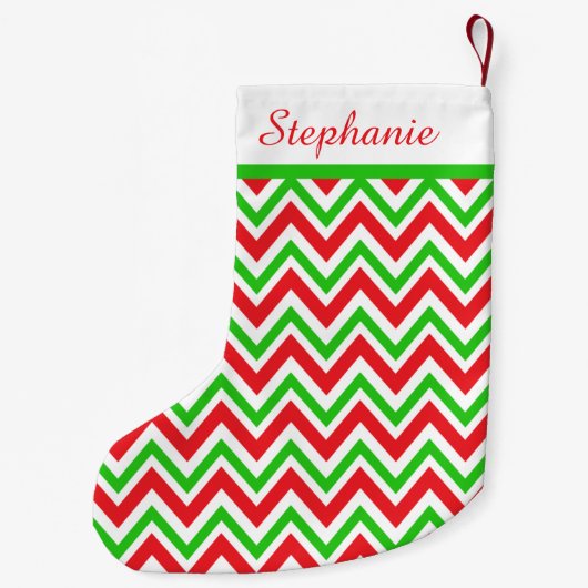 Gepersonaliseerde kerstmis met rood en groen chore kleine kerstsok (Achterkant)