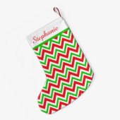 Gepersonaliseerde kerstmis met rood en groen chore kleine kerstsok (Achterkant (Hangend))