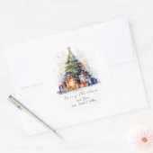 Gepersonaliseerde Kerstmis Naam Stickers Familie L (Envelop)