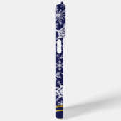 Gepersonaliseerde Kerstmis Navy Blauw Goud Sneeuwv Case-Mate iPhone Case (Achterkant / Rechts)