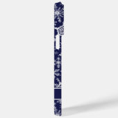 Gepersonaliseerde Kerstmis Navy Blauw Wit Sneeuwvl Case-Mate iPhone Case (Achterkant / Rechts)