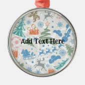 Gepersonaliseerde Kerstmis Ordinment Patroon Metalen Ornament (Voorkant)