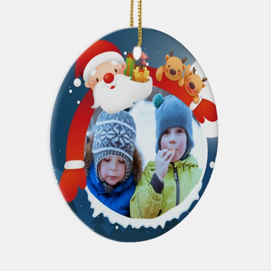 Gepersonaliseerde Kerstmis Ornament, Keramisch Ornament (Rechts)