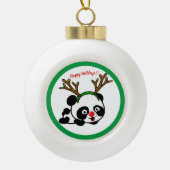 Gepersonaliseerde Kerstmis Panda Keramische Bal Ornament (Voorkant)