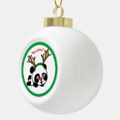 Gepersonaliseerde Kerstmis Panda Keramische Bal Ornament (Rechts)
