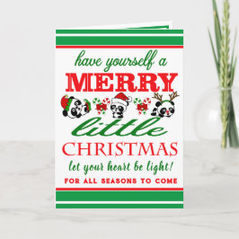 Gepersonaliseerde Kerstmis Panda's Vakantie Kaart