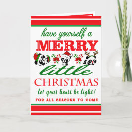 Gepersonaliseerde Kerstmis Panda's Vakantie Kaart