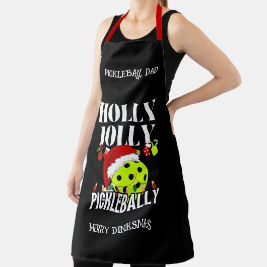 Gepersonaliseerde Kerstmis Pickleball Schort (Insitu)