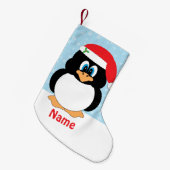 Gepersonaliseerde Kerstmis Pinguïn Kleine Kerstsok (Voorkant (Hangend))