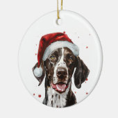 Gepersonaliseerde Kerstmis Pointer Hond Keramisch Ornament (Links)