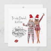 Gepersonaliseerde Kerstmis pyjama Zuster Kerstkaar Kaart (Voorkant / Achterkant)