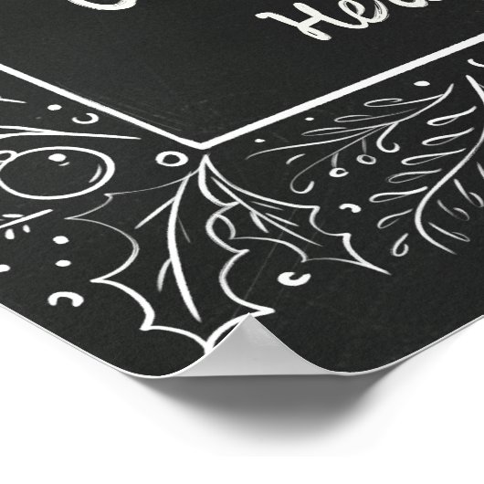 Gepersonaliseerde Kerstmis schoolbord feestelijk Poster (Hoek)