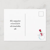 Gepersonaliseerde Kerstmis Sneeuwman Foto Briefkaart (Achterkant)
