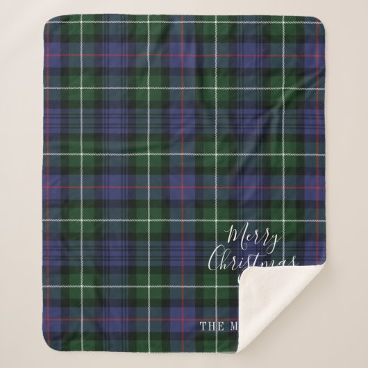 Gepersonaliseerde Kerstmis Tartan Clan MacKenzie P Sherpa Deken (Voorkant)