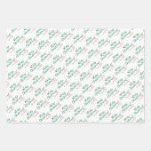 Gepersonaliseerde Kerstmis Traditionele Rood Groen Inpakpapier Vel (Voorkant 3)