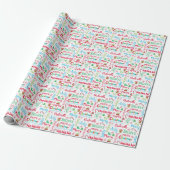 Gepersonaliseerde Kerstmis Typografie Cadeaupapier (Uitgerold)